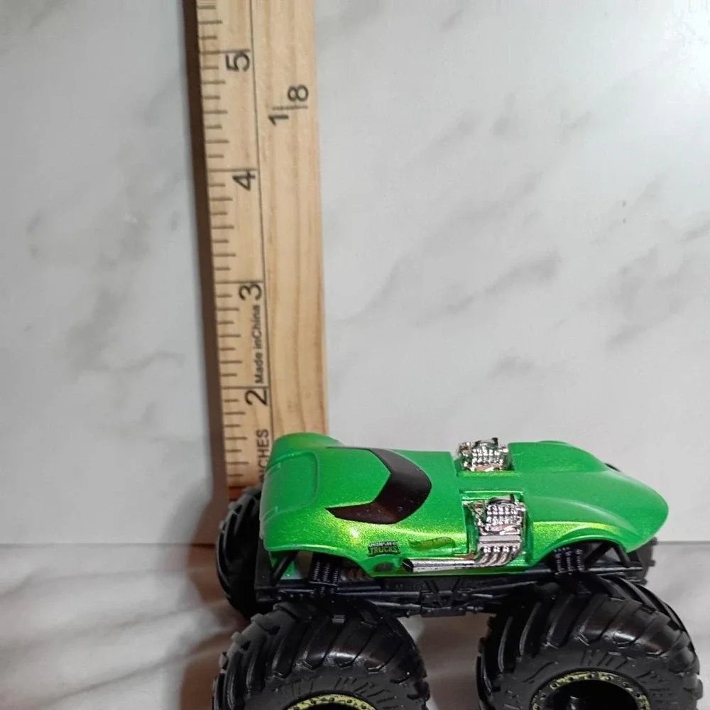 Hot Wheels Monster Trucks Twin Mill Metallic Green Diecast 1:64 Scale Toy Car